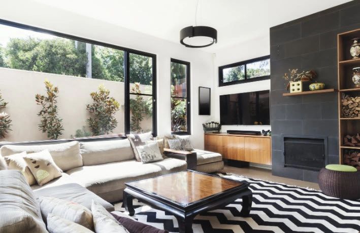 Modern bright living room interior